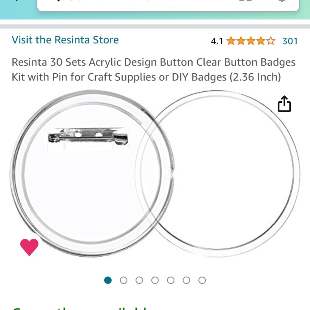 Brand new set of 30 make your own Acrylic buttons